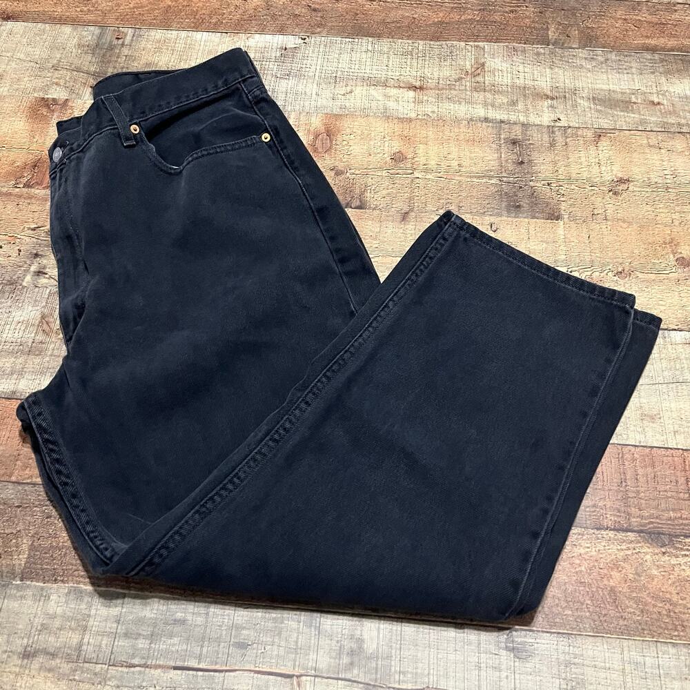 Levis 100% Cotton Black Wash Denim Straight Leg 550 Jeans Sz 42x30 Closet Staple
